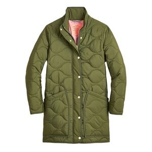 J. Crew Quilted Cocoon Puffer PrimaLoft Coat, Size L